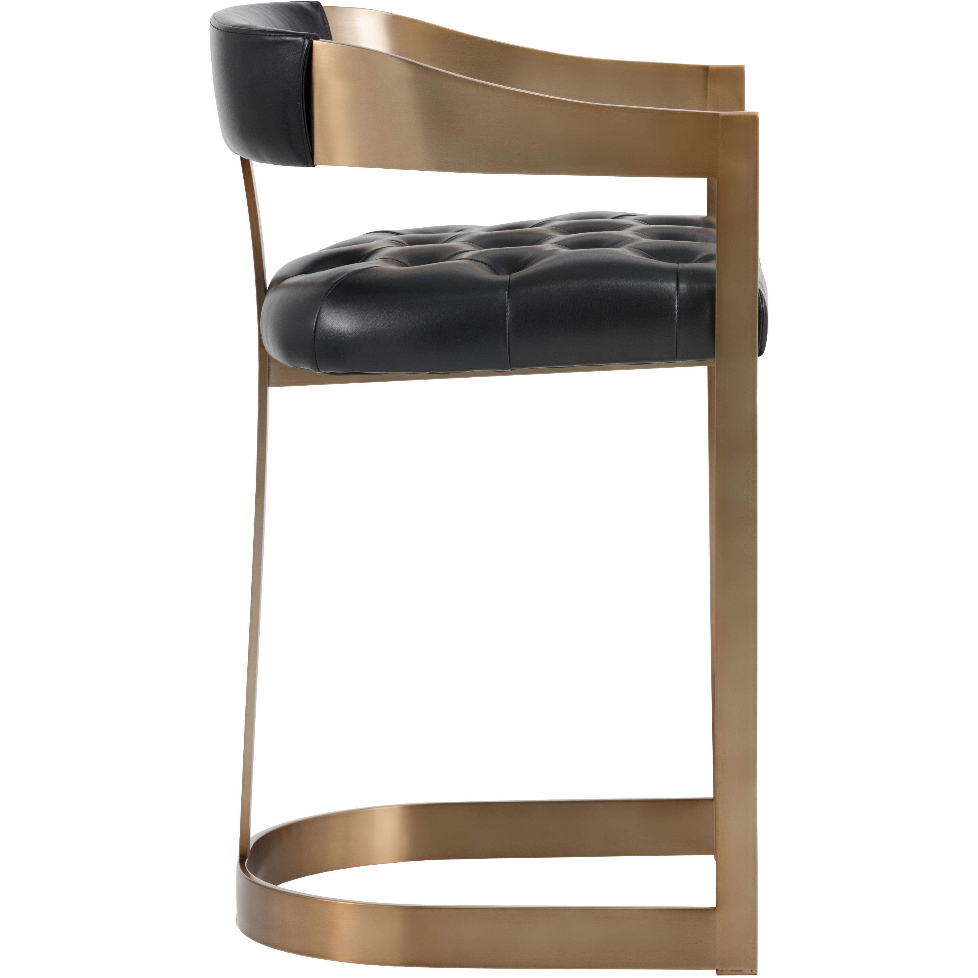 Beaumont 35.25 inch Antique Brass / Cantina Black Counter Stool